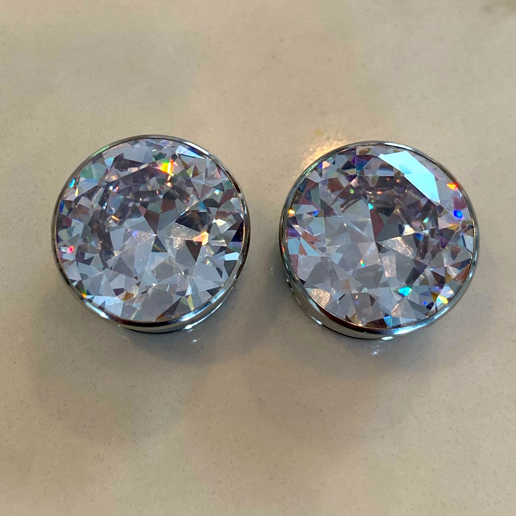 Brilliant Clear Cz Gem Plugs 34